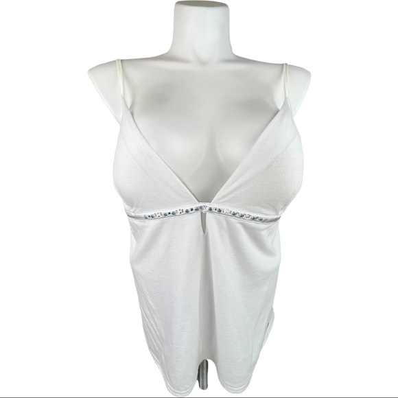 New Cruel Girl Beaded Cami Tank Top XXL White - Picture 1 of 8